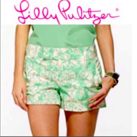 Lilly Pulitzer Glenda Green Beach Bash Barclay shorts - Picture 5 of 6